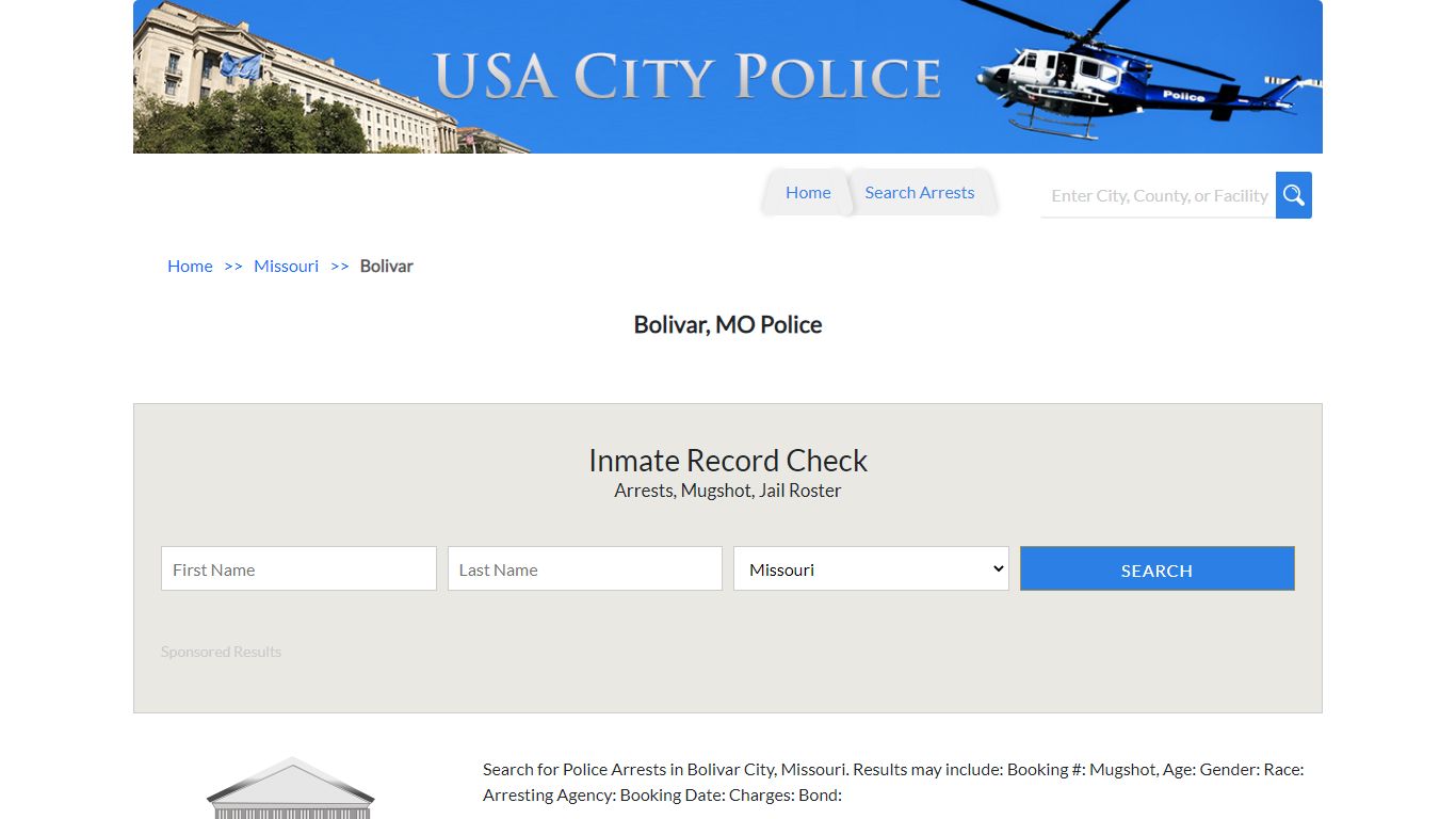 Bolivar, MO Police | Jail Records